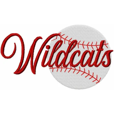 Wildcats Baseball Logo Stitching Pattern