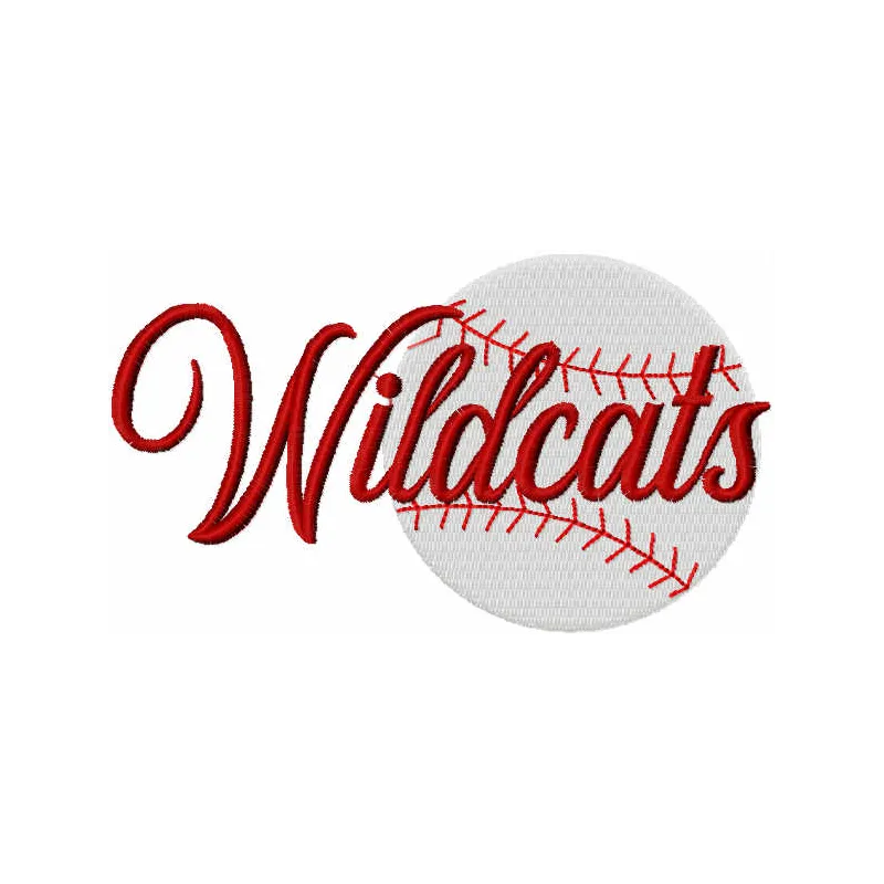 Wildcats Baseball Logo Stitching Pattern
