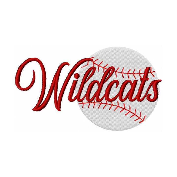 Wildcats baseball logo embroidery design - Embroidery Design