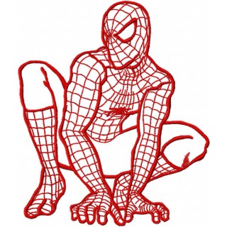 Spiderman ready to attack one colored embroidery design - Embroidery Design