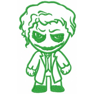Joker chibi one color embroidery design - Embroidery Design