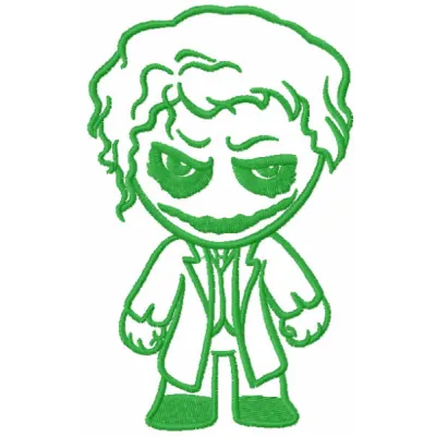 Chibi Joker Stitching Pattern | Comic Villain Design