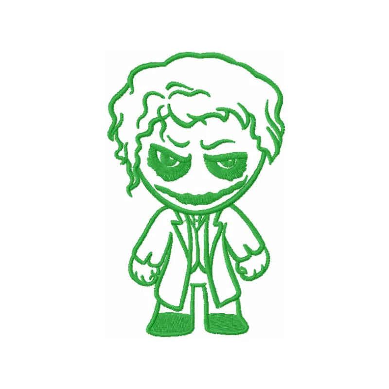 Chibi Joker Stitching Pattern | Comic Villain Design