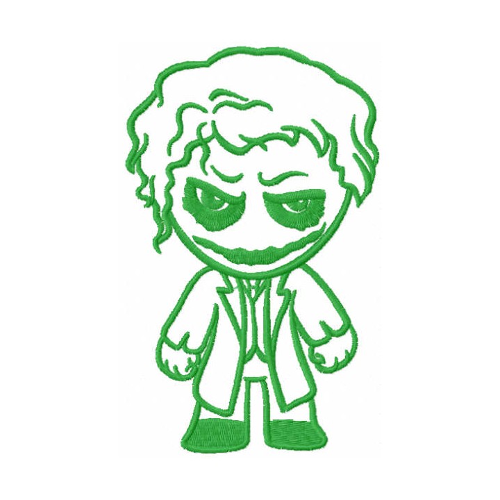 Joker chibi one color embroidery design - Embroidery Design