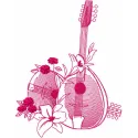 Mandolin & Lily Stitching Pattern - Oriental Design
