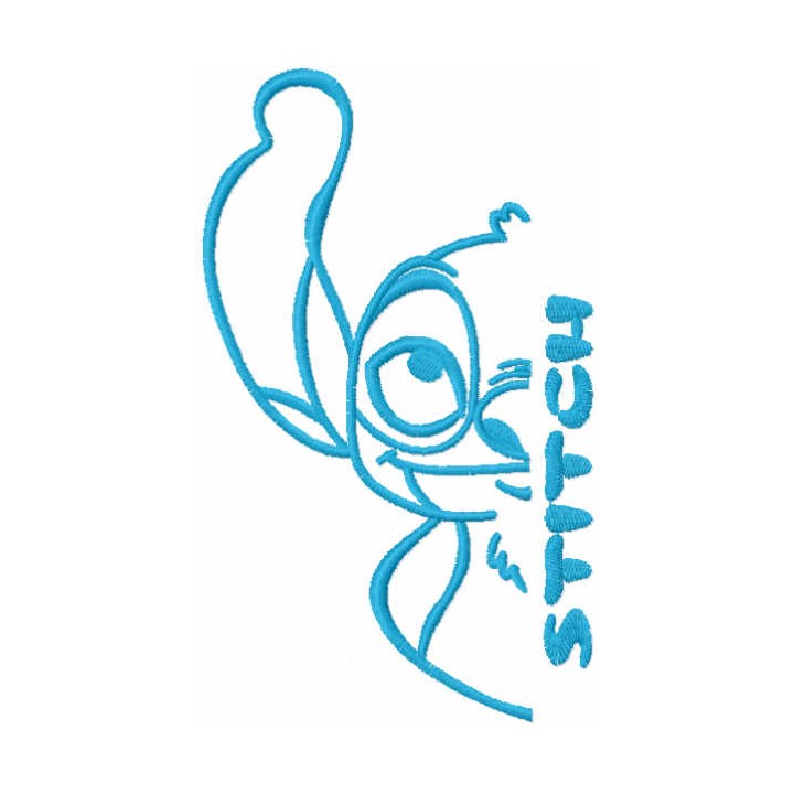 Stitch side one colored embroidery design - Embroidery Design