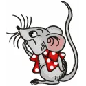 Cute Mouse Stitching Pattern with Polka Dot Jacket