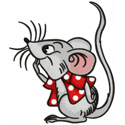 Cute Mouse Stitching Pattern with Polka Dot Jacket