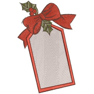 Christmas red label embroidery design - Embroidery Design