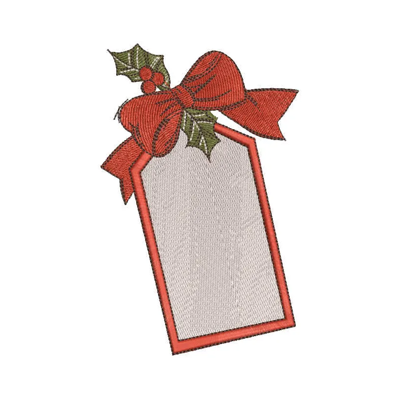 Christmas Red Label Stitching Pattern for Holiday Crafts