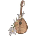 Mandolina & Lilies Stitching Pattern | Oriental Design