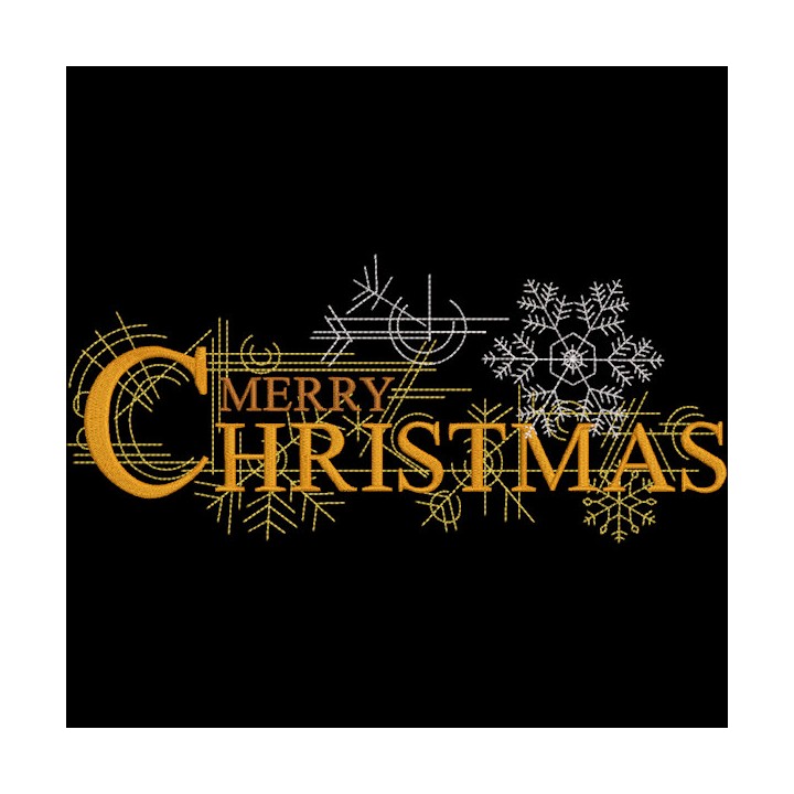 Merry Christmas geometry sketch embroidery design - Embroidery Design
