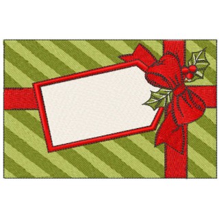 Christmas box with label embroidery design - Embroidery Design