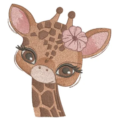 Charming Baby Giraffe Embroidery Design for Kids