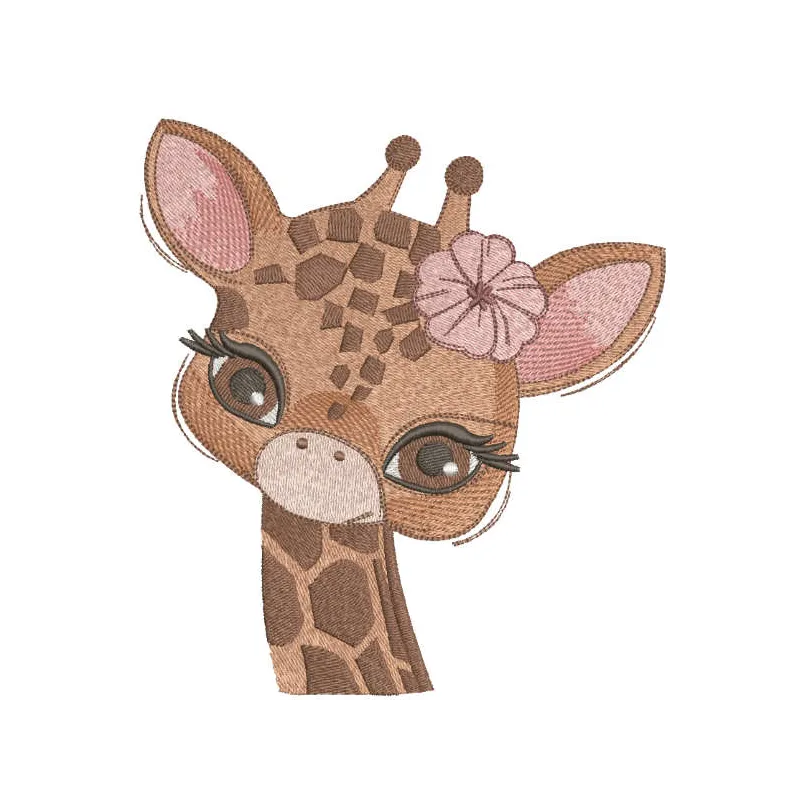 Charming Baby Giraffe Embroidery Design for Kids
