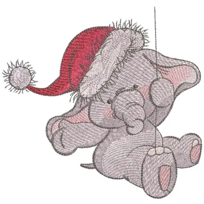 Festive Elephant Stitching Pattern for Holiday Crafts