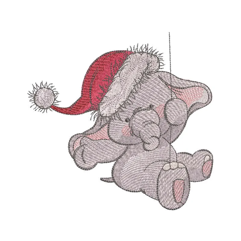 Festive Elephant Stitching Pattern for Holiday Crafts