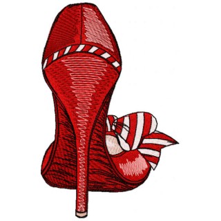 Red high heel embroidery design - Embroidery Design