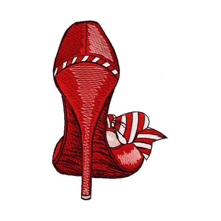Red high heel embroidery design - Embroidery Design
