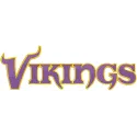 Embroidery design of the Minnesota Vikings Wordmark Logo showcasing bold purple and gold lettering.
