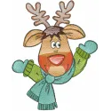Winter Deer Scarf Embroidery Design - Woodland Animals