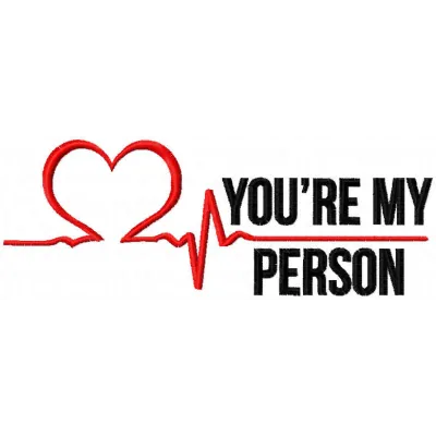 You're My Person Slogan Stitching Pattern