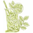 Margarita Cocktail Sketch Stitching Pattern