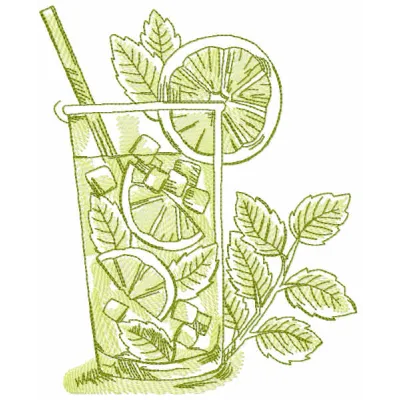 Margarita Cocktail Sketch Stitching Pattern