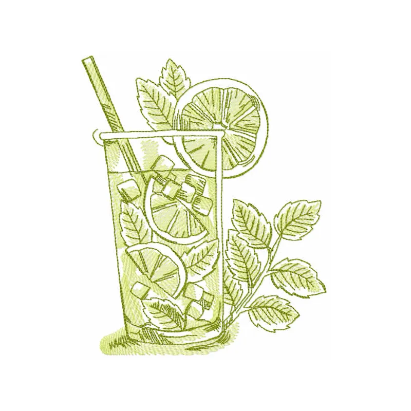 Margarita Cocktail Sketch Stitching Pattern