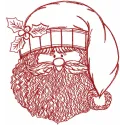Redwork Santa Stitching Pattern for Holiday Decor