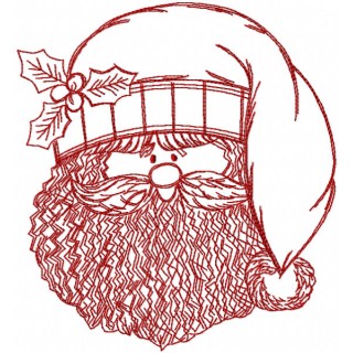 Santa Claus redwork embroidery design - Embroidery Design