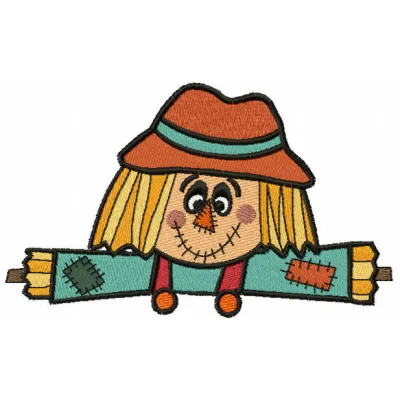 Cheerful Patchwork Scarecrow Stitching Pattern