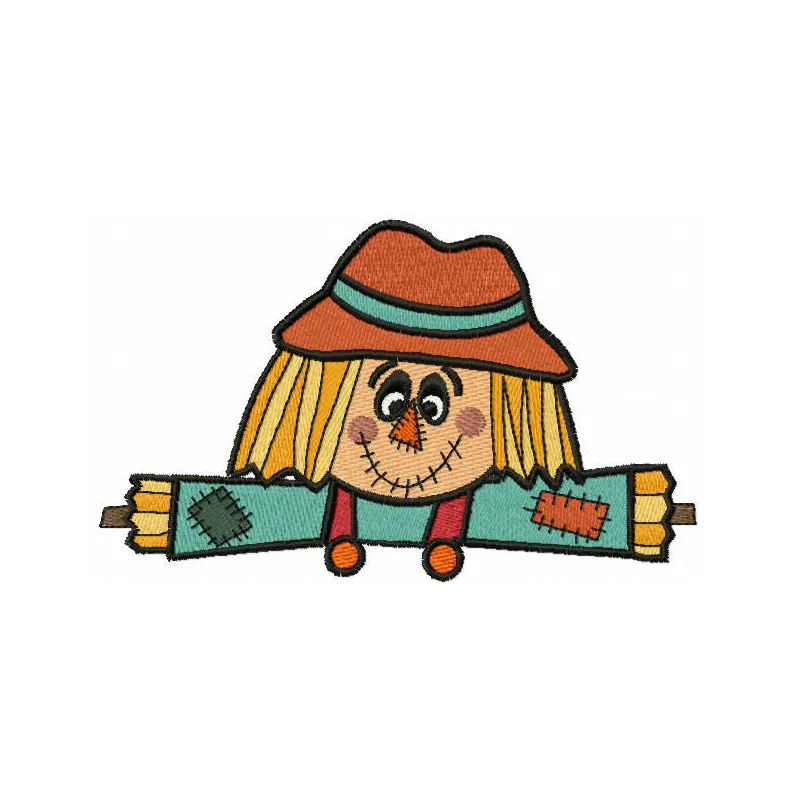 Cheerful Patchwork Scarecrow Stitching Pattern