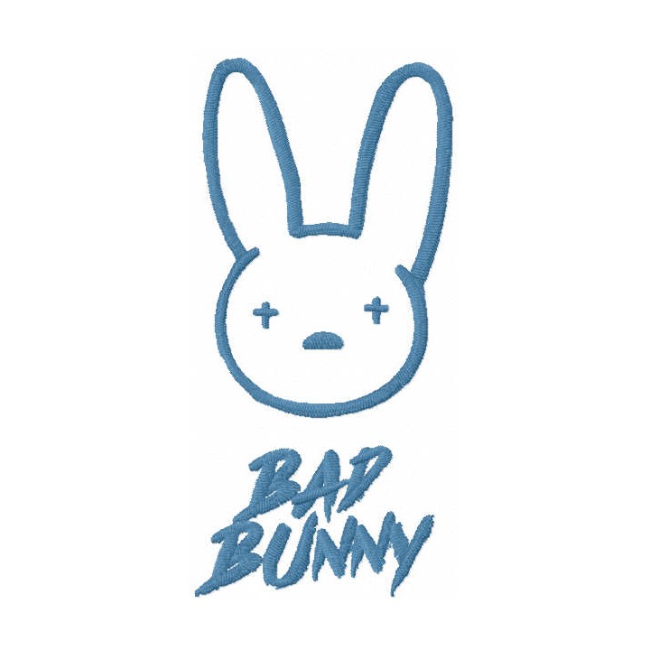 Bad bunny full logo embroidery design - Embroidery Design