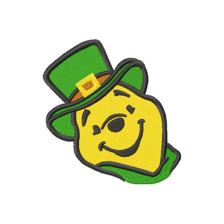 St patrick pooh embroidery design - Embroidery Design