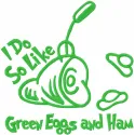 Green Eggs and Ham Stitching Pattern | One-Color Design