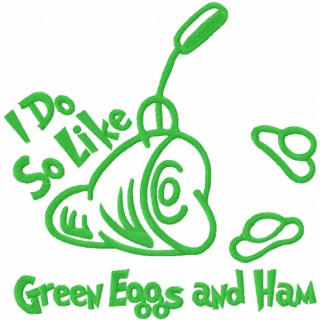 I do so like green eggs and ham one colored embroidery design - Embroidery Design