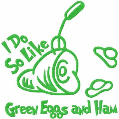 Green Eggs and Ham Stitching Pattern | One-Color Design