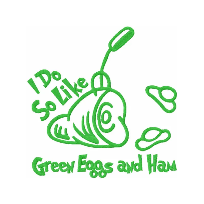 Green Eggs and Ham Stitching Pattern | One-Color Design