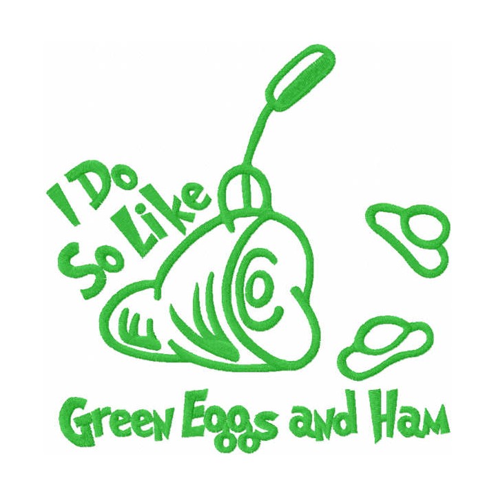 I do so like green eggs and ham one colored embroidery design - Embroidery Design
