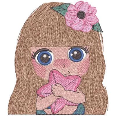 Little Mermaid Hugging Starfish Stitching Pattern