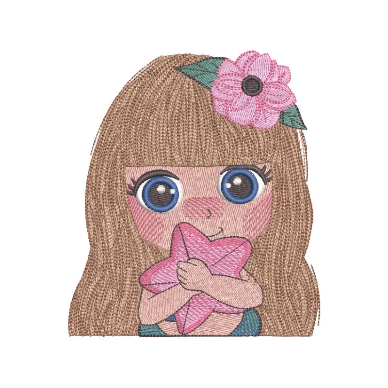 Little Mermaid Hugging Starfish Stitching Pattern