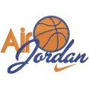 Air Jordan logo embroidery design featuring the iconic silhouette in detailed stitching on a fabric background.