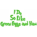 Green Eggs and Ham Lettering Stitching Pattern