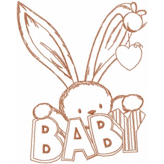 Welcome baby bunny banner embroidery design - Embroidery Design