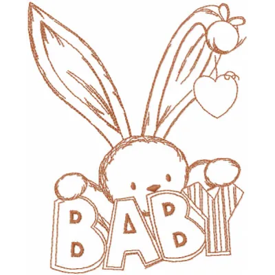 Baby Bunny Welcome Banner Stitching Pattern