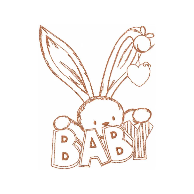 Baby Bunny Welcome Banner Stitching Pattern