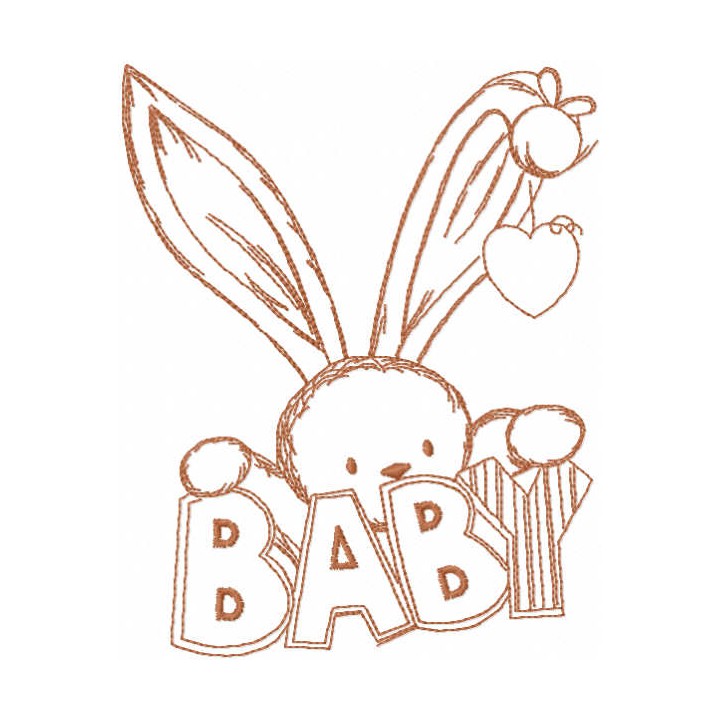 Welcome baby bunny banner embroidery design - Embroidery Design