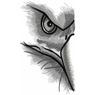 Half eagle gaze embroidery design - Embroidery Design