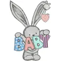 Sweet Bunny Welcome Baby Embroidery - Digital Download